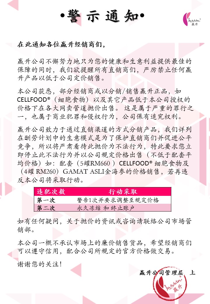 warning notice CN